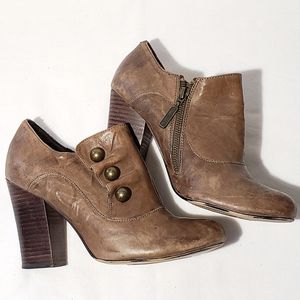 Seychelles Brown Ankle Boots with Brass Accents